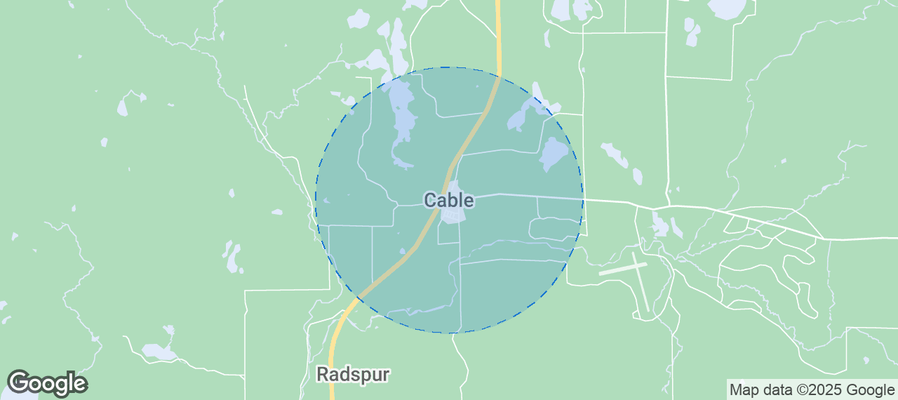 Map of Airbnb listings in Town of Cable