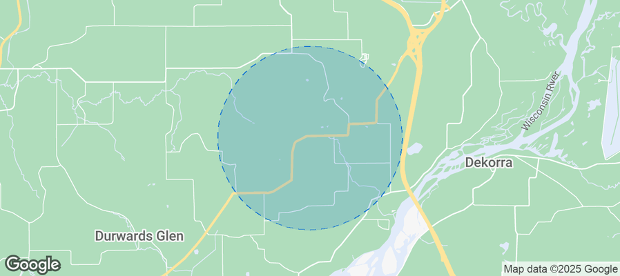 Map of Airbnb listings in Town of Caledonia