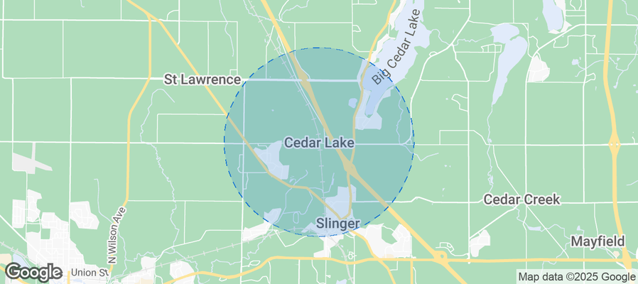 Map of Airbnb listings in Town of Cedar Lake