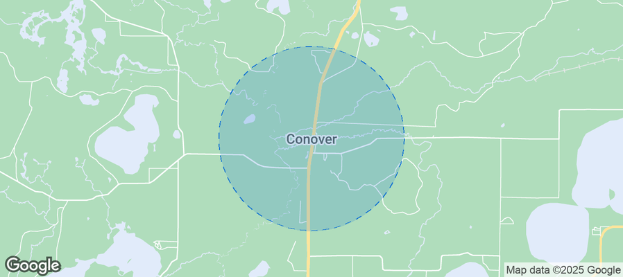 Map of Airbnb listings in Town of Conover