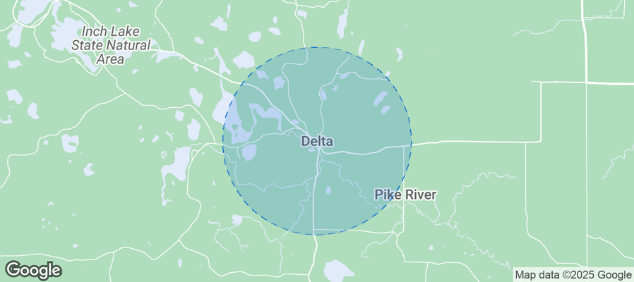 Map of Airbnb listings in Town of Delta