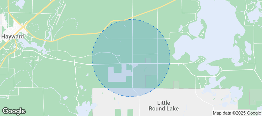 Map of Airbnb listings in Town of Hayward
