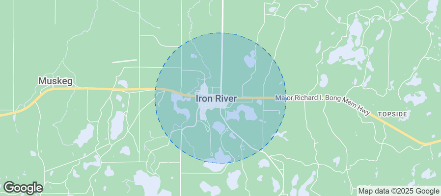 Map of Airbnb listings in Town of Iron River