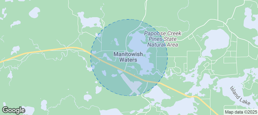 Map of Airbnb listings in Town of Manitowish Waters
