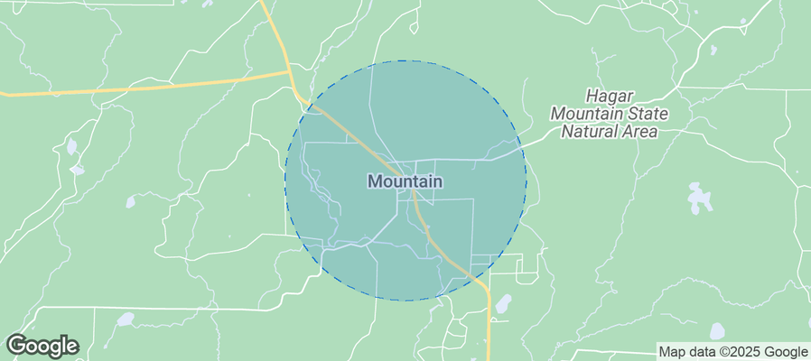 Map of Airbnb listings in Town of Mountain