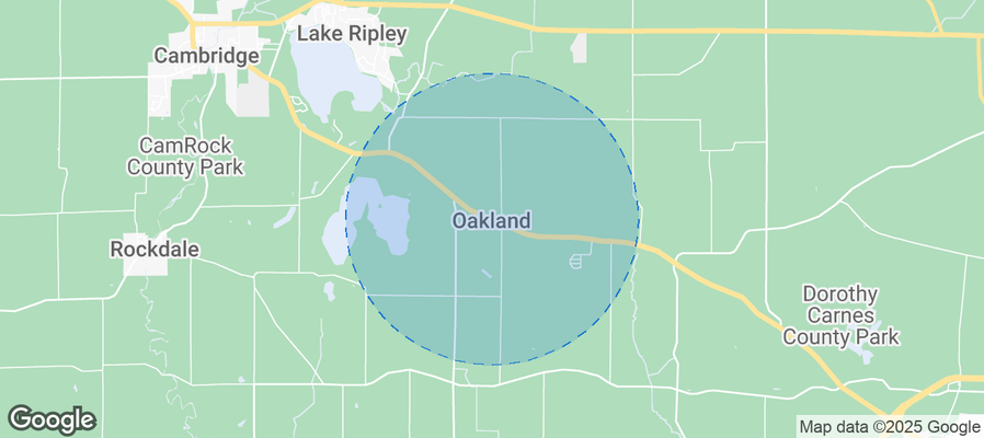 Map of Airbnb listings in Town of Oakland