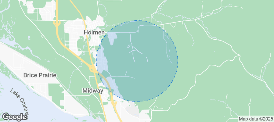 Map of Airbnb listings in Town of Onalaska