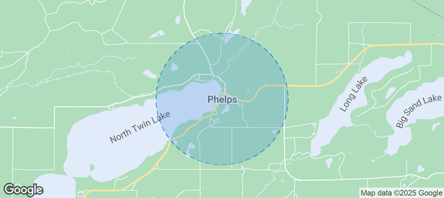 Map of Airbnb listings in Town of Phelps