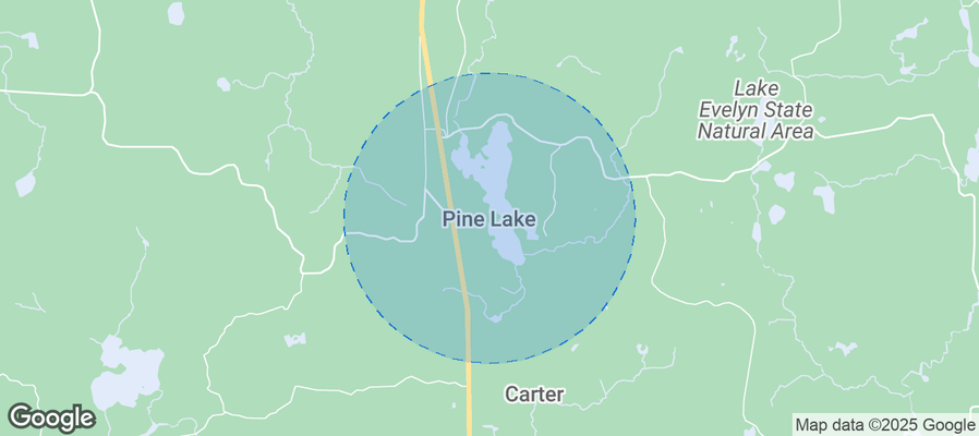 Map of Airbnb listings in Town of Pine Lake