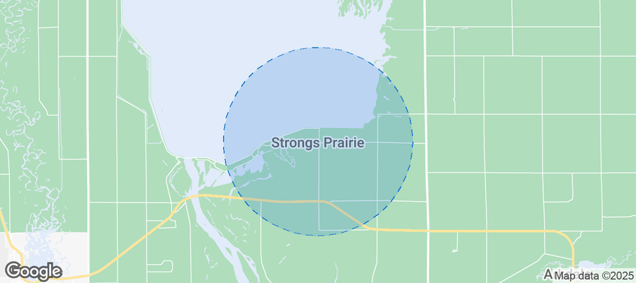 Map of Airbnb listings in Town of Strongs Prairie
