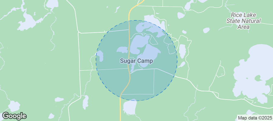Map of Airbnb listings in Town of Sugar Camp