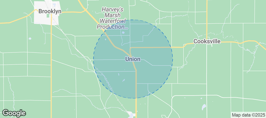 Map of Airbnb listings in Town of Union