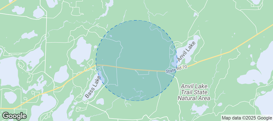 Map of Airbnb listings in Town of Washington