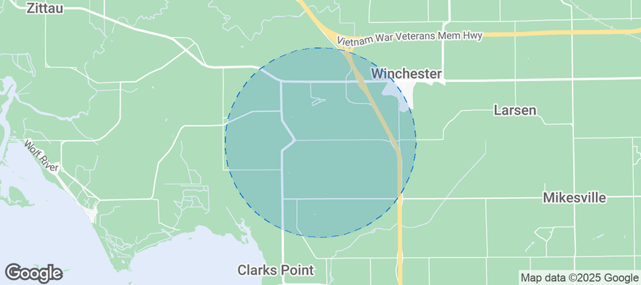Map of Airbnb listings in Town of Winchester
