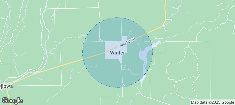 Map of Airbnb listings in Town of Winter