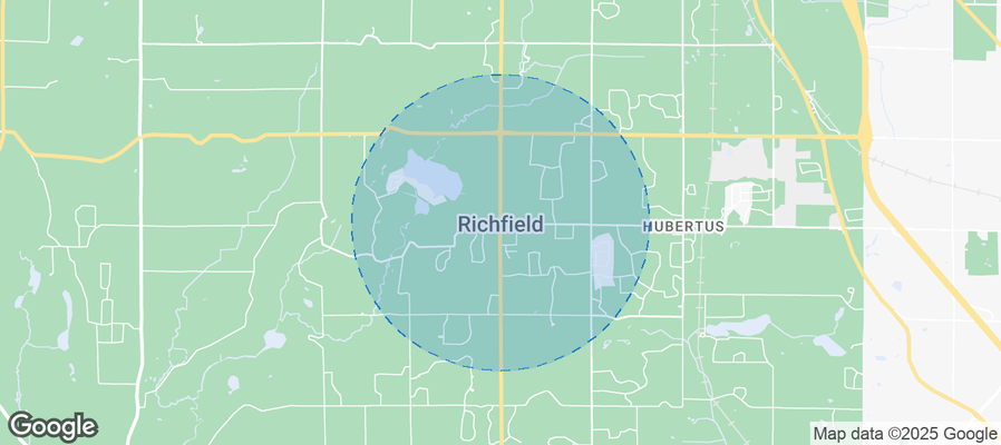 Map of Airbnb listings in Village of Richfield