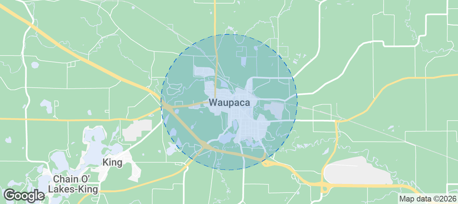 Map of Airbnb listings in Waupaca