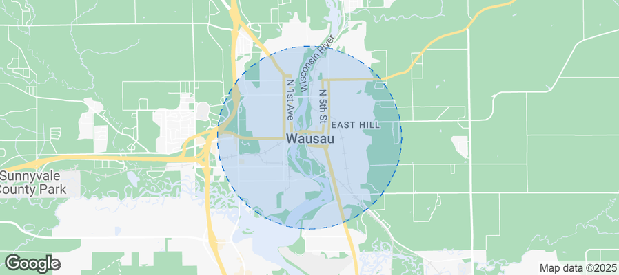 Map of Airbnb listings in Wausau
