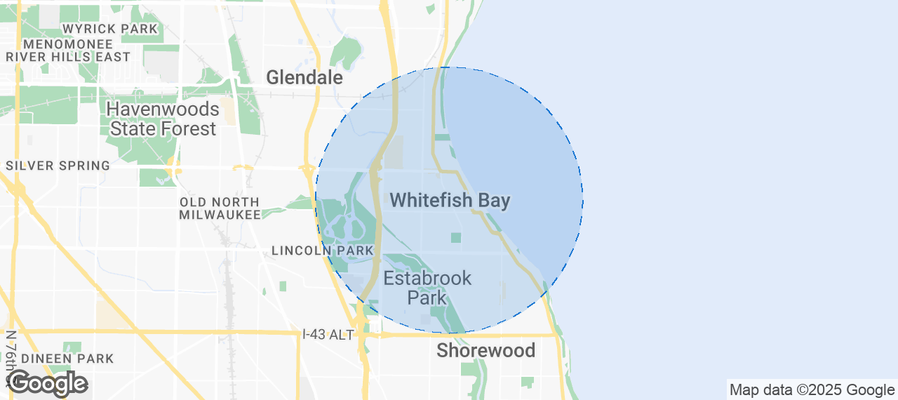 Map of Airbnb listings in Whitefish Bay