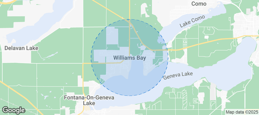 Map of Airbnb listings in Williams Bay