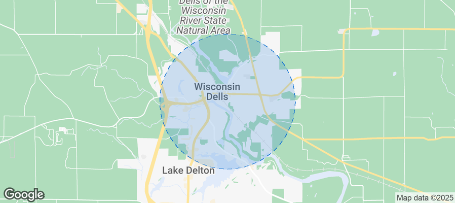 Map of Airbnb listings in Wisconsin Dells