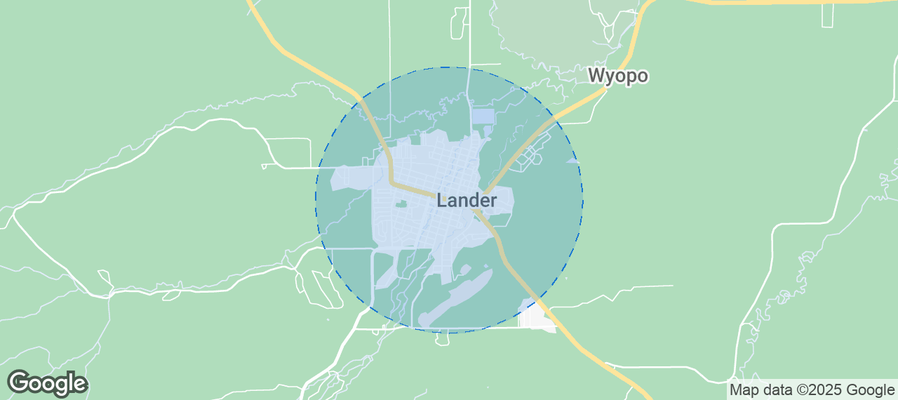 Map of Airbnb listings in Lander