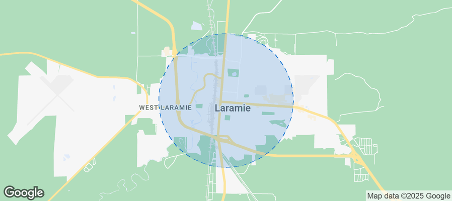 Map of Airbnb listings in Laramie