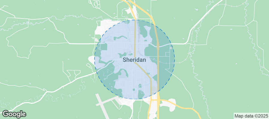 Map of Airbnb listings in Sheridan