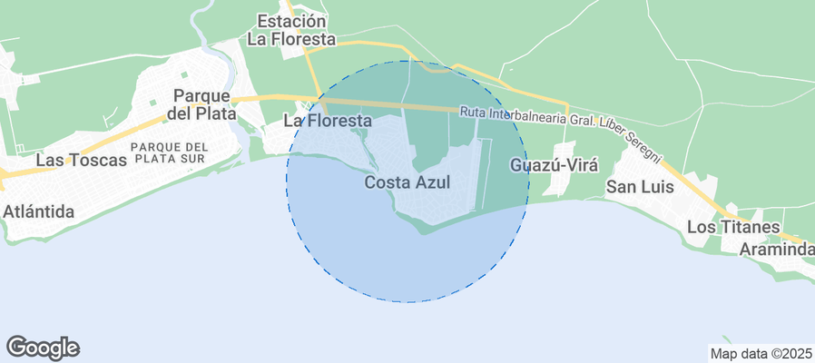 Map of Airbnb listings in Costa Azul