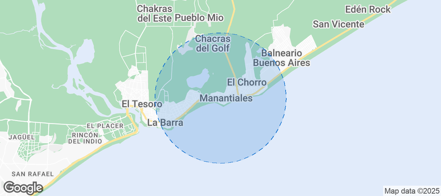 Map of Airbnb listings in Manantiales