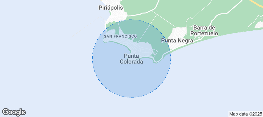 Map of Airbnb listings in Punta Colorada