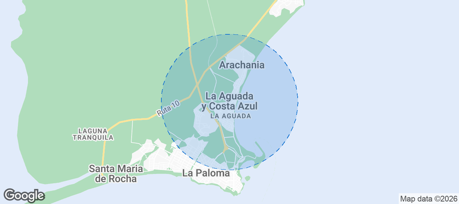 Map of Airbnb listings in La Aguada y Costa Azul
