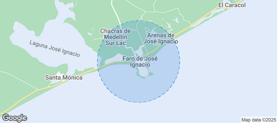 Map of Airbnb listings in José Ignacio
