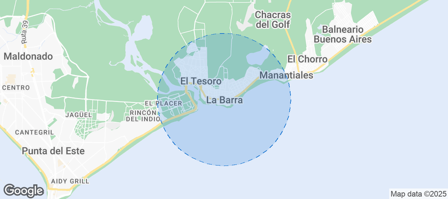 Map of Airbnb listings in La Barra
