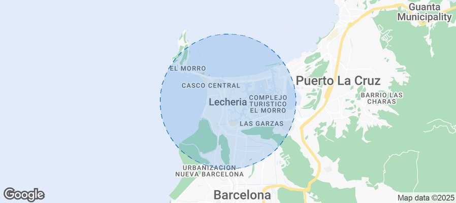 Map of Airbnb listings in Lechería