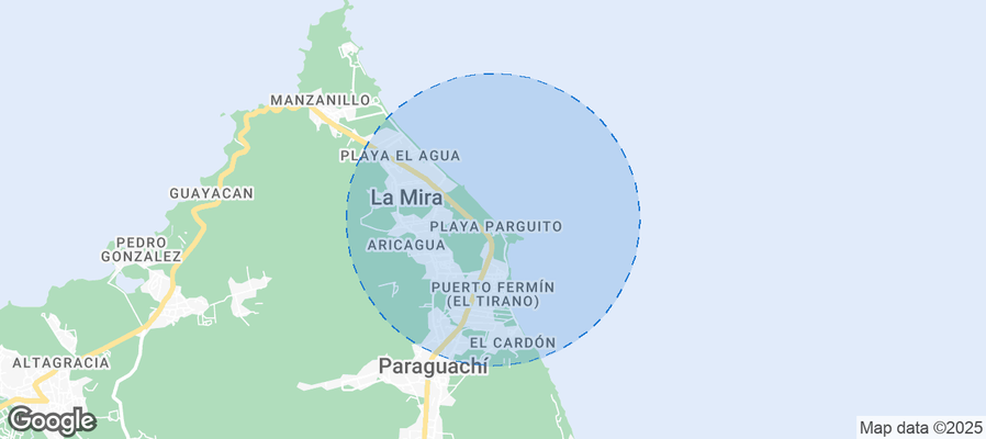 Map of Airbnb listings in Playa Parguito