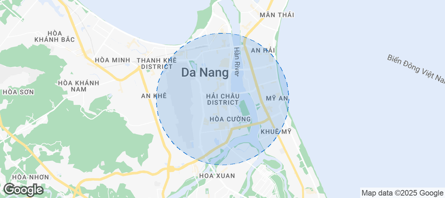 Map of Airbnb listings in Hải Châu