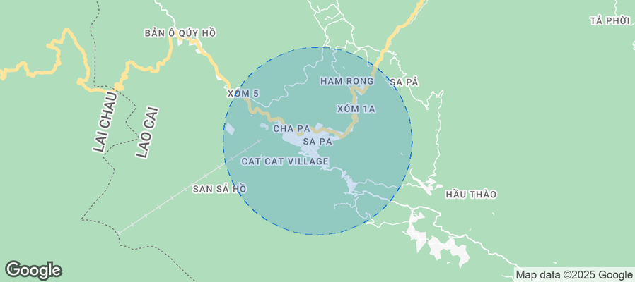 Map of Airbnb listings in Sa Pa