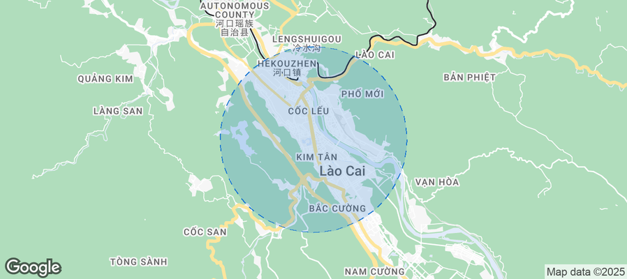Map of Airbnb listings in Xã Hoàng Liên