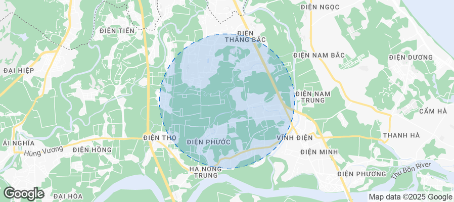 Map of Airbnb listings in Điện Bàn