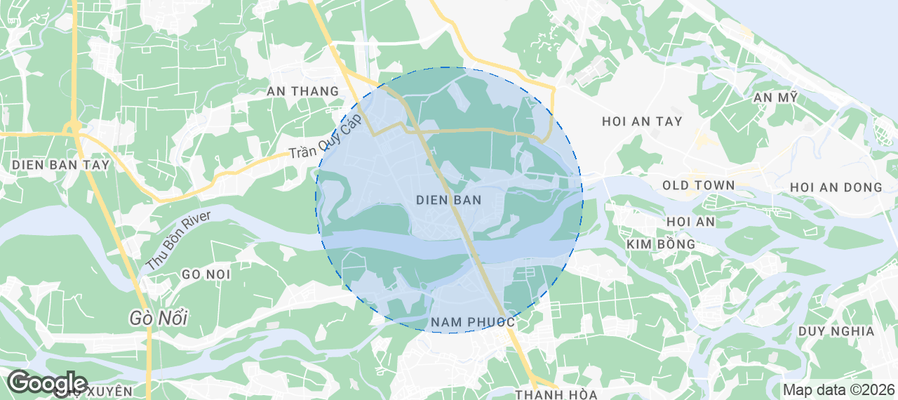 Map of Airbnb listings in Thị xã Điện Bàn