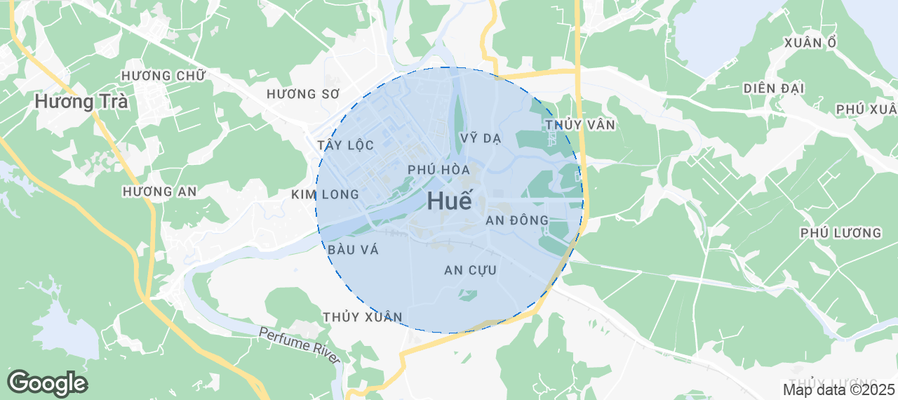 Map of Airbnb listings in Huế