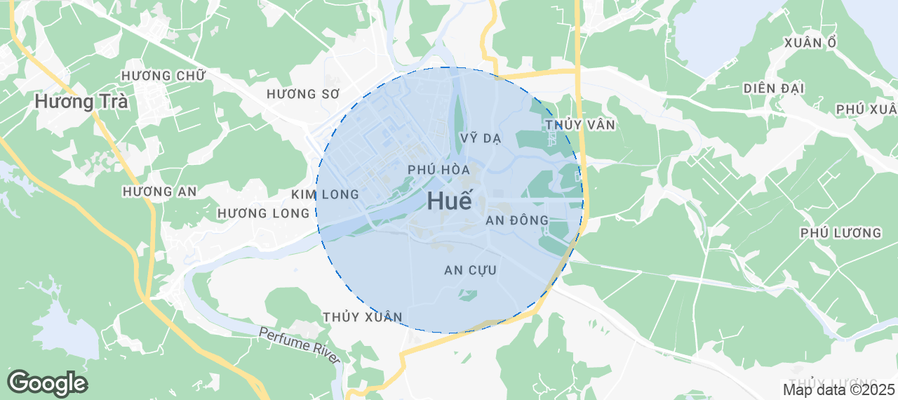 Map of Airbnb listings in Thành phố Huế