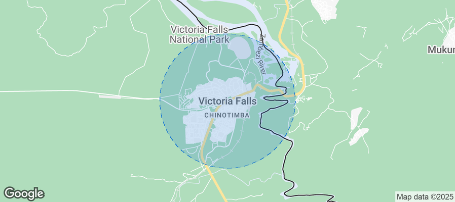 Map of Airbnb listings in Victoria Falls Municipality