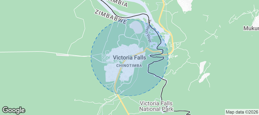 Map of Airbnb listings in Victoria Falls